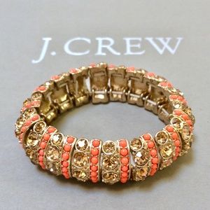 J.Crew Striped Crystal Stretch Bracelet